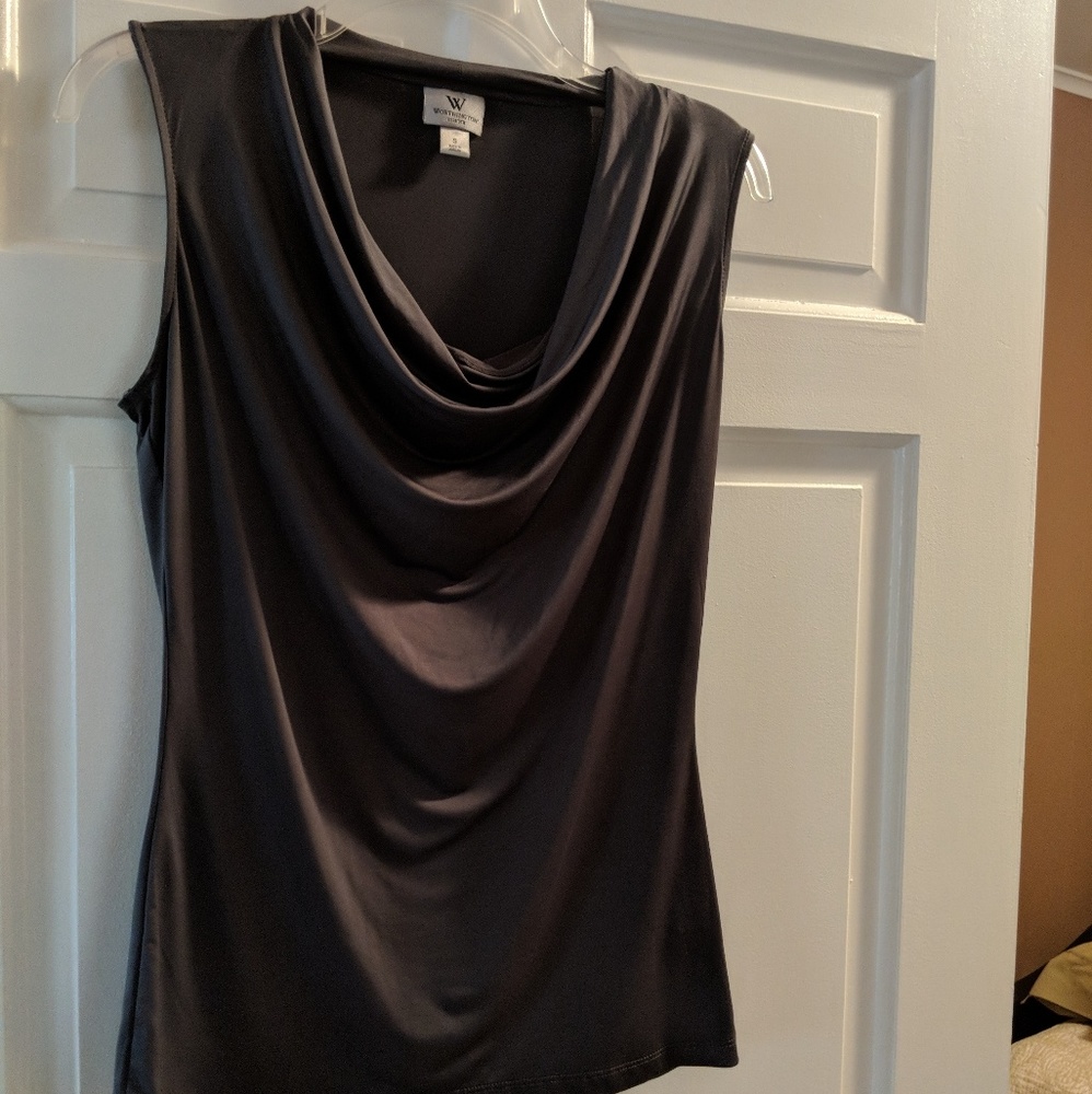 Gray ladies sleeveless blouse
